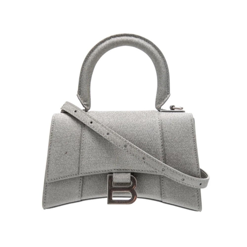 Balenciaga Silver Glitter Shoulder Bag